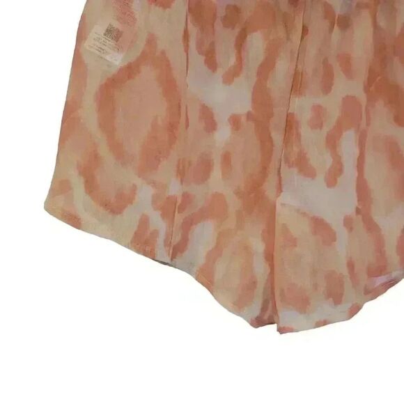 Missguided Women's Tawny Peach Chiffon Washed Poly Leopard Runner Shorts NEW - Picture 5 of 11